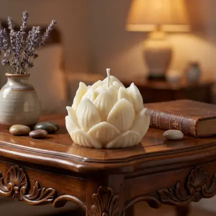 נר בצורת פרח לוטוס